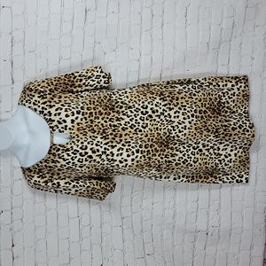 Janette Plus - Leopard Print Keyhole Dress 💘